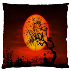 Helloween Midnight Graveyard Silhouette Standard Flano Cushion Case (one Side) by Mariart