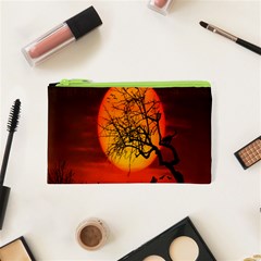 Helloween Midnight Graveyard Silhouette Cosmetic Bag (xs)