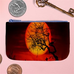 Helloween Midnight Graveyard Silhouette Large Coin Purse by Mariart