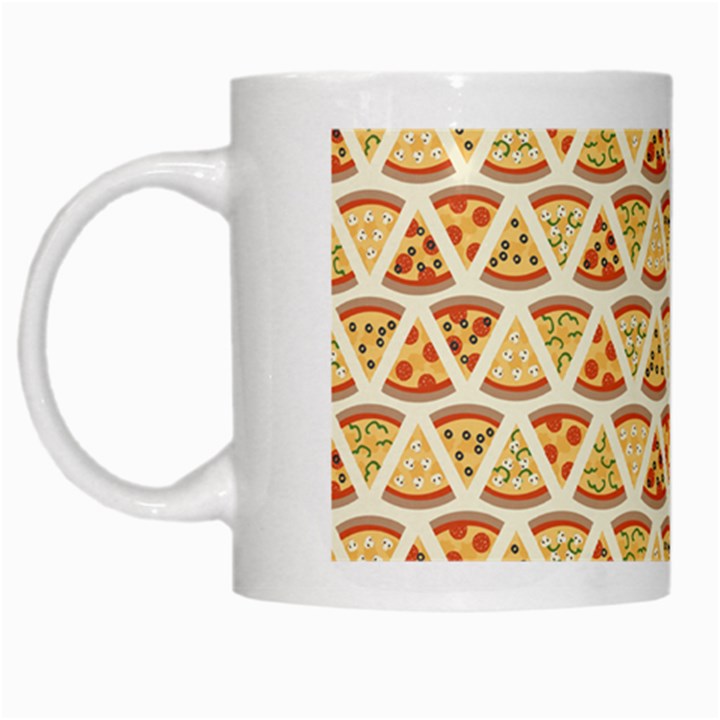 Food Pizza Bread Pasta Triangle White Mugs