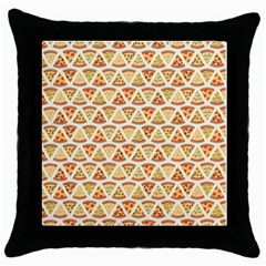 Food Pizza Bread Pasta Triangle Throw Pillow Case (black) by Mariart