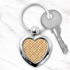 Food Pizza Bread Pasta Triangle Key Chains (heart)  by Mariart