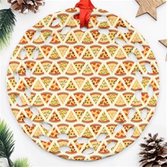 Food Pizza Bread Pasta Triangle Ornament (round Filigree)