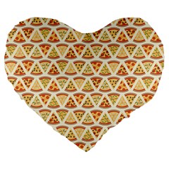 Food Pizza Bread Pasta Triangle Large 19  Premium Heart Shape Cushions