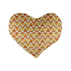 Food Pizza Bread Pasta Triangle Standard 16  Premium Flano Heart Shape Cushions by Mariart