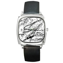 Ink Splatter Texture Square Metal Watch