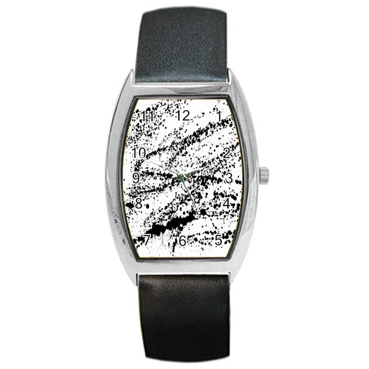 Ink Splatter Texture Barrel Style Metal Watch