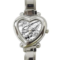 Ink Splatter Texture Heart Italian Charm Watch