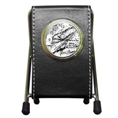 Ink Splatter Texture Pen Holder Desk Clocks