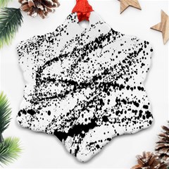 Ink Splatter Texture Snowflake Ornament (two Sides) by Mariart