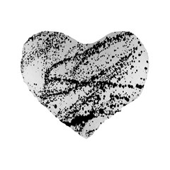 Ink Splatter Texture Standard 16  Premium Flano Heart Shape Cushions