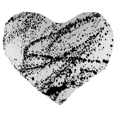 Ink Splatter Texture Large 19  Premium Flano Heart Shape Cushions by Mariart