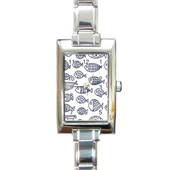 Love Fish Seaworld Swim Blue Sea Water Cartoons Rectangle Italian Charm Watch