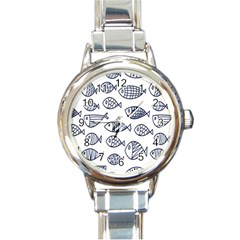 Love Fish Seaworld Swim Blue Sea Water Cartoons Round Italian Charm Watch