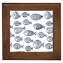 Love Fish Seaworld Swim Blue Sea Water Cartoons Framed Tiles by Mariart