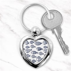 Love Fish Seaworld Swim Blue Sea Water Cartoons Key Chains (heart)  by Mariart