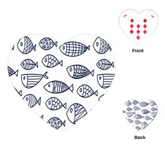 Love Fish Seaworld Swim Blue Sea Water Cartoons Playing Cards (heart) 