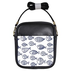 Love Fish Seaworld Swim Blue Sea Water Cartoons Girls Sling Bags by Mariart