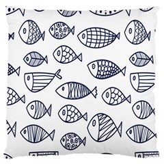 Love Fish Seaworld Swim Blue Sea Water Cartoons Large Flano Cushion Case (one Side) by Mariart