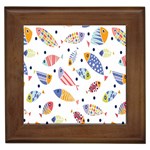 Love Fish Seaworld Swim Blue White Sea Water Cartoons Rainbow Framed Tiles Front