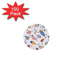 Love Fish Seaworld Swim Blue White Sea Water Cartoons Rainbow 1  Mini Buttons (100 Pack) 