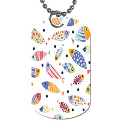 Love Fish Seaworld Swim Blue White Sea Water Cartoons Rainbow Dog Tag (two Sides)