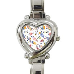 Love Fish Seaworld Swim Blue White Sea Water Cartoons Rainbow Heart Italian Charm Watch