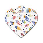 Love Fish Seaworld Swim Blue White Sea Water Cartoons Rainbow Dog Tag Heart (Two Sides) Front