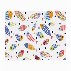 Love Fish Seaworld Swim Blue White Sea Water Cartoons Rainbow Small Glasses Cloth (2-side)