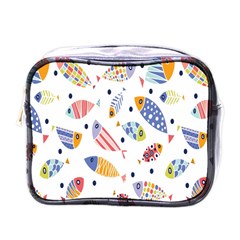 Love Fish Seaworld Swim Blue White Sea Water Cartoons Rainbow Mini Toiletries Bags by Mariart