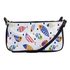 Love Fish Seaworld Swim Blue White Sea Water Cartoons Rainbow Shoulder Clutch Bags