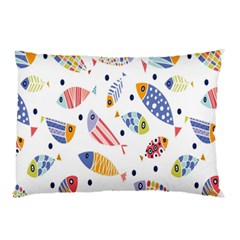 Love Fish Seaworld Swim Blue White Sea Water Cartoons Rainbow Pillow Case (two Sides) by Mariart