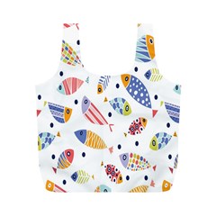 Love Fish Seaworld Swim Blue White Sea Water Cartoons Rainbow Full Print Recycle Bags (m)  by Mariart