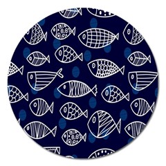 Love Fish Seaworld Swim Blue White Sea Water Cartoons Magnet 5  (round) by Mariart