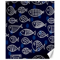 Love Fish Seaworld Swim Blue White Sea Water Cartoons Canvas 8  X 10  by Mariart