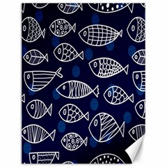 Love Fish Seaworld Swim Blue White Sea Water Cartoons Canvas 12  X 16  