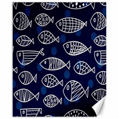 Love Fish Seaworld Swim Blue White Sea Water Cartoons Canvas 16  X 20   by Mariart