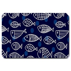 Love Fish Seaworld Swim Blue White Sea Water Cartoons Large Doormat  by Mariart