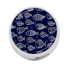 Love Fish Seaworld Swim Blue White Sea Water Cartoons 4-port Usb Hub (one Side) by Mariart