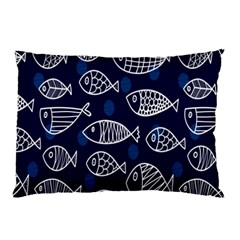 Love Fish Seaworld Swim Blue White Sea Water Cartoons Pillow Case (two Sides) by Mariart