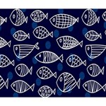 Love Fish Seaworld Swim Blue White Sea Water Cartoons Deluxe Canvas 14  x 11  14  x 11  x 1.5  Stretched Canvas