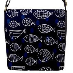 Love Fish Seaworld Swim Blue White Sea Water Cartoons Flap Messenger Bag (s)