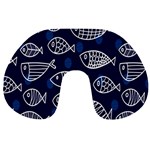 Love Fish Seaworld Swim Blue White Sea Water Cartoons Travel Neck Pillows Front