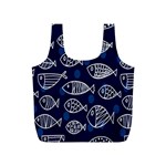 Love Fish Seaworld Swim Blue White Sea Water Cartoons Full Print Recycle Bags (S)  Front