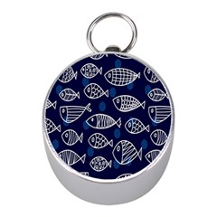 Love Fish Seaworld Swim Blue White Sea Water Cartoons Mini Silver Compasses