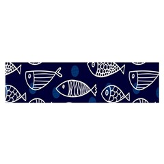 Love Fish Seaworld Swim Blue White Sea Water Cartoons Satin Scarf (oblong)