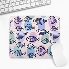 Love Fish Seaworld Swim Blue White Sea Water Cartoons Rainbow Polka Dots Large Mousepads