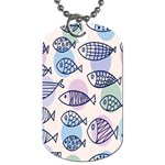 Love Fish Seaworld Swim Blue White Sea Water Cartoons Rainbow Polka Dots Dog Tag (One Side) Front