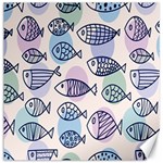 Love Fish Seaworld Swim Blue White Sea Water Cartoons Rainbow Polka Dots Canvas 16  x 16   15.2 x15.41  Canvas - 1