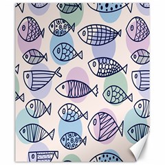 Love Fish Seaworld Swim Blue White Sea Water Cartoons Rainbow Polka Dots Canvas 20  X 24   by Mariart